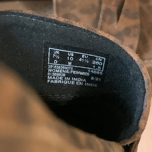 Clarks Trish Rose Suede Leather Animal Leopard Print Slip On Loafer 10M - Picture 11 of 12